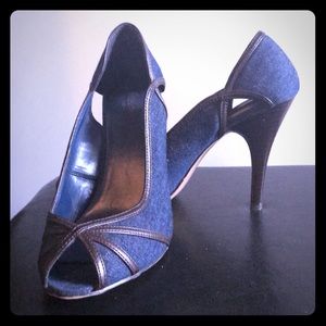 Jean Peep Toe Heels